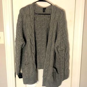 Knitted Grey Cardigan Super Thick and Warm